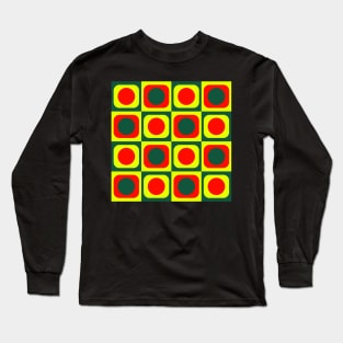 retro colorful geometrical mid century pattern Long Sleeve T-Shirt
